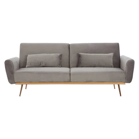 Luxe Grey Velvet Sofa