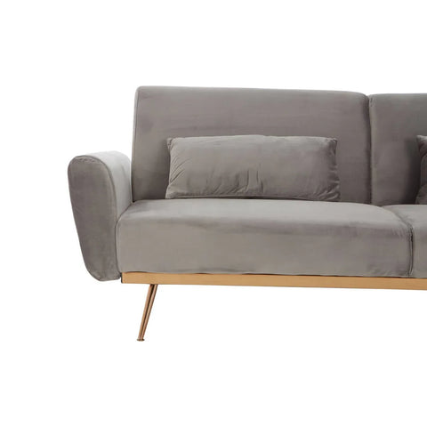 Luxe Grey Velvet Sofa