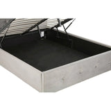 Grey ottoman storage bed frame with lifted slatted base and spacious underbed compartment