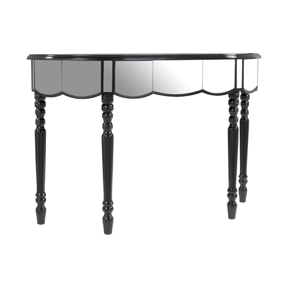 Glamour Mirrored Console Black Legs