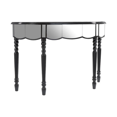 Glamour Mirrored Console Black Legs