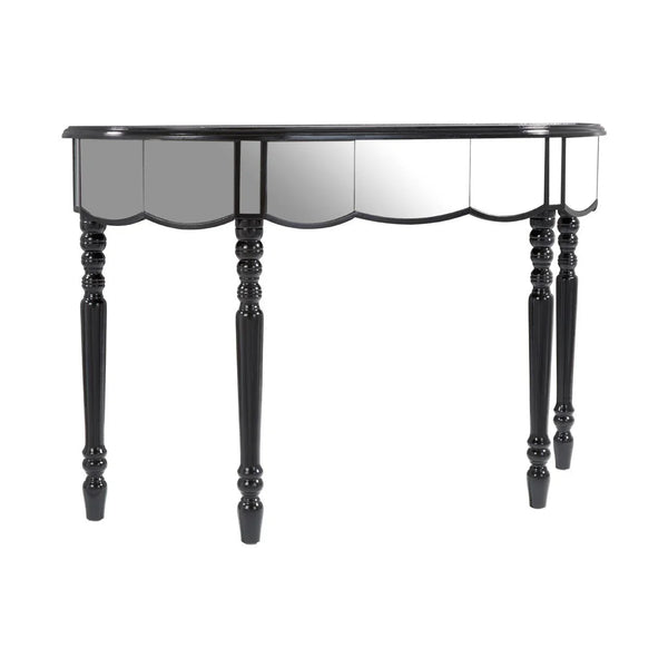 Glamour Mirrored Console Black Legs