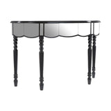 Glamour Mirrored Console Black Legs