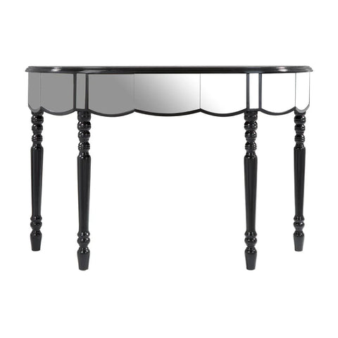 Glamour Mirrored Console Black Legs