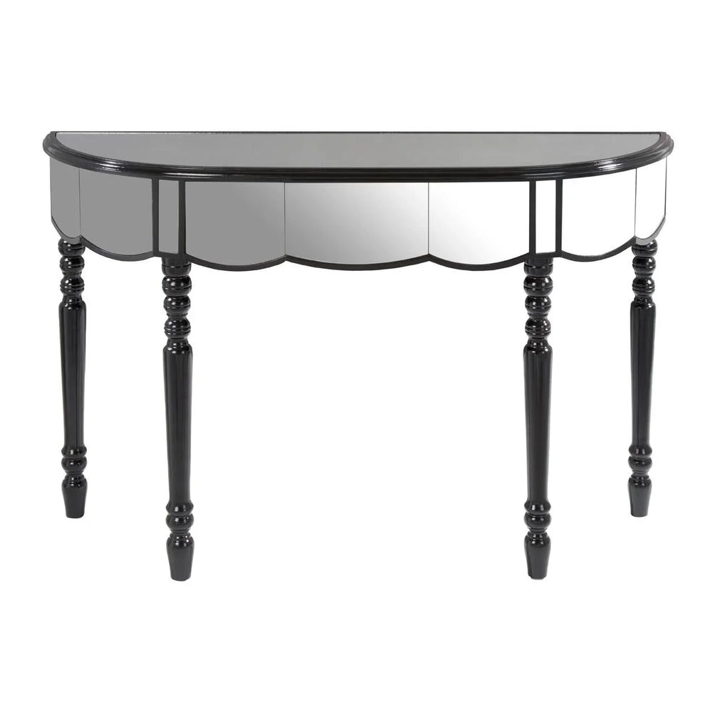 Glamour Mirrored Console Black Legs