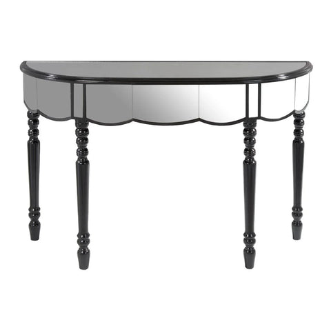 Glamour Mirrored Console Black Legs