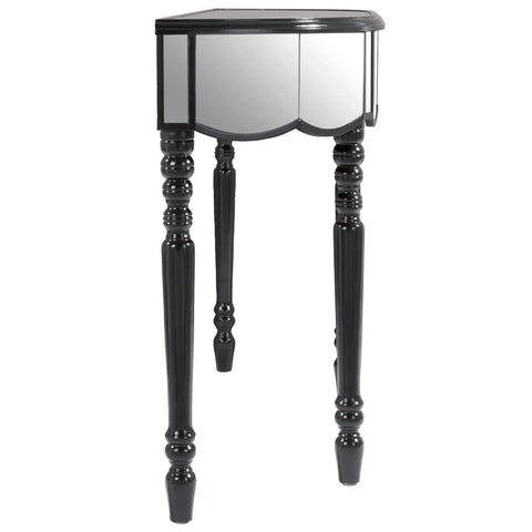 Glamour Mirrored Console Black Legs