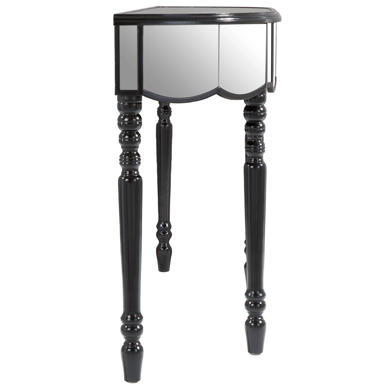 Glamour Mirrored Console Black Legs