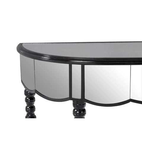 Glamour Mirrored Console Black Legs