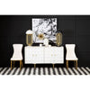Luxe White Leather Dining Chair