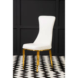 Luxe White Leather Dining Chair