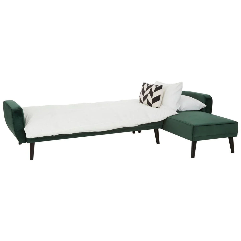 Luxe Green Velvet Sofa Bed