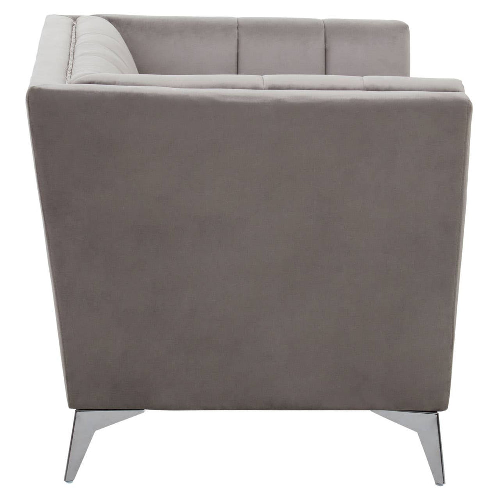 Luxe Grey Velvet Lounge Chair