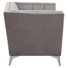 Luxe Grey Velvet Lounge Chair