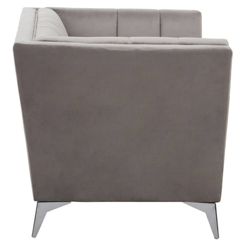 Luxe Grey Velvet Lounge Chair