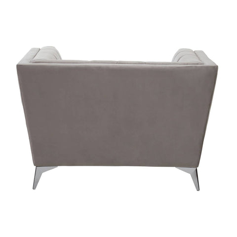 Luxe Grey Velvet Lounge Chair