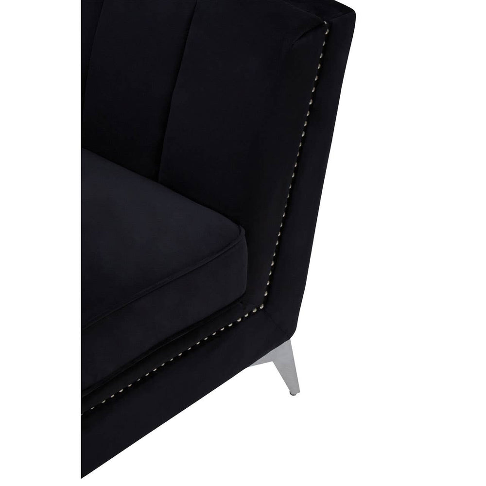 Luxe Black Velvet Lounge Chair