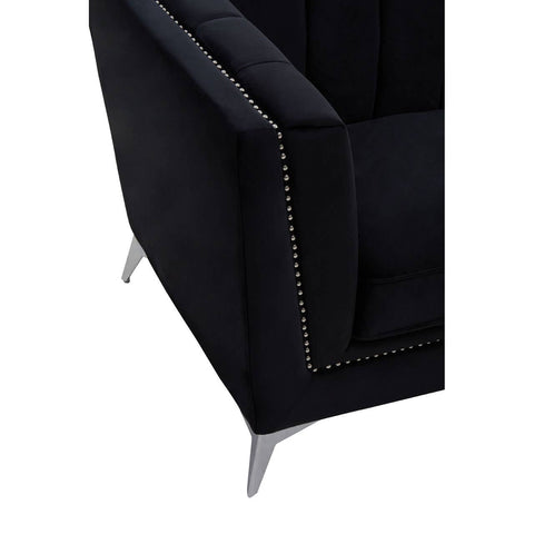 Luxe Black Velvet Lounge Chair