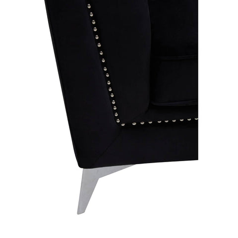 Luxe Black Velvet Lounge Chair