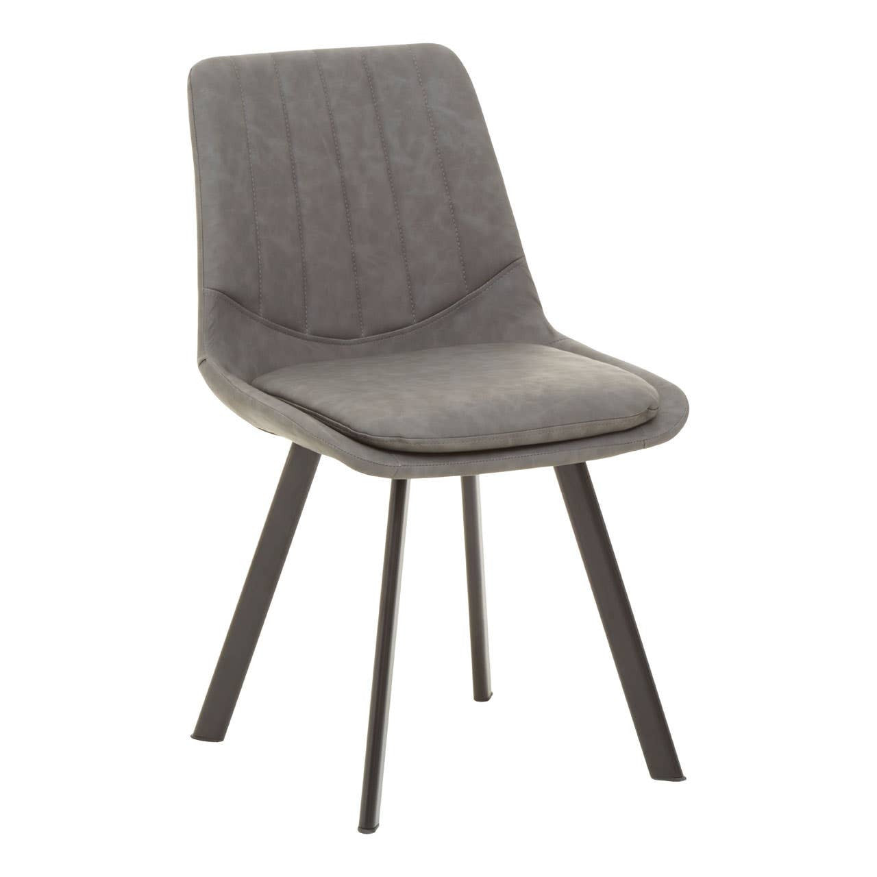 Westford Rectangle Dining Table with 6 Chairs Set featuring a sleek rectangular table with a smooth surface and six modern chairs with a gray upholstered seat and backrest, supported by slender black legs. The overall design is contemporary, suitable for dining areas