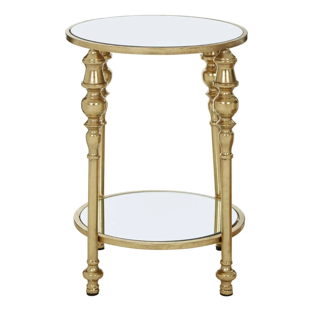 Golden Mirrored Glass Side Table