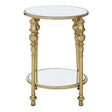 Golden Mirrored Glass Side Table