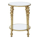 Golden Mirrored Glass Side Table