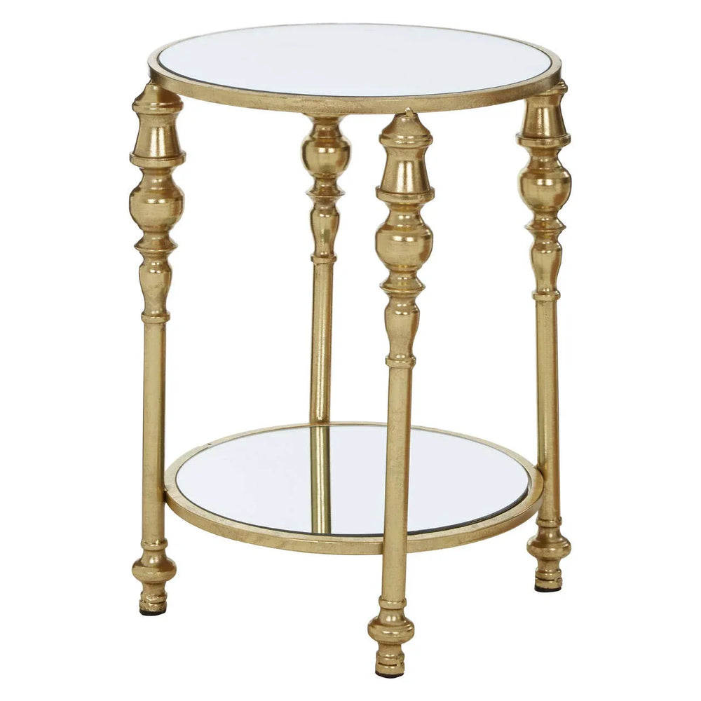 Golden Mirrored Glass Side Table