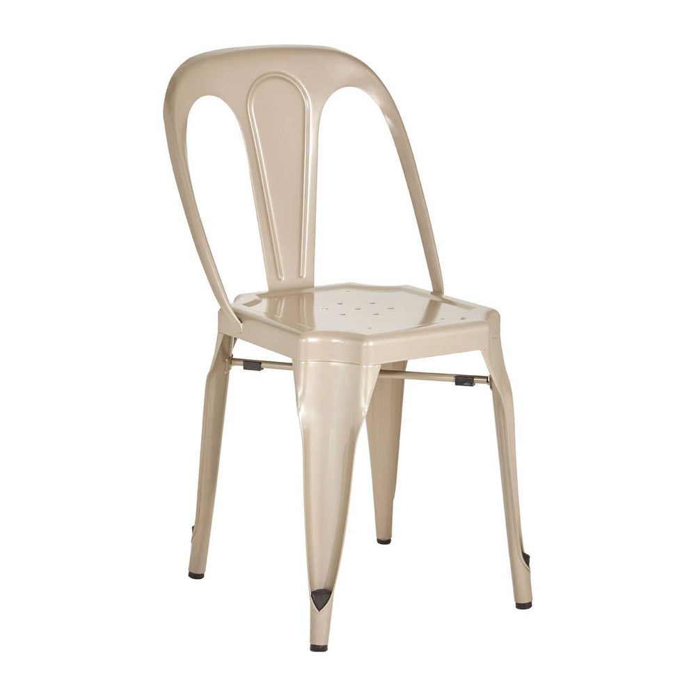 Chic Champagne Metal Dining Chair