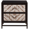 Geometric Pattern Wood Bedside Table