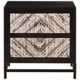 Geometric Pattern Wood Bedside Table