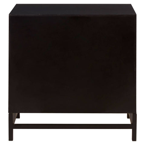 Geometric Pattern Wood Bedside Table