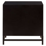 Geometric Pattern Wood Bedside Table