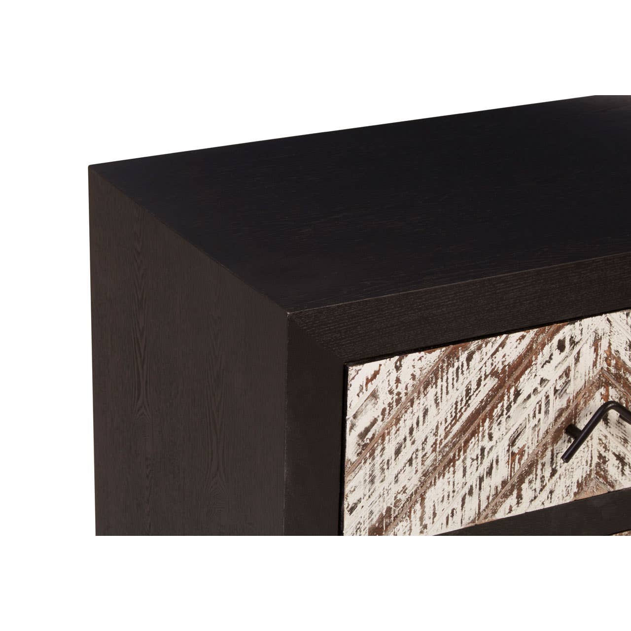 Geometric Pattern Wood Bedside Table