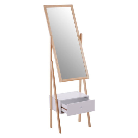 Rostok Single Drawer Floor Mirror