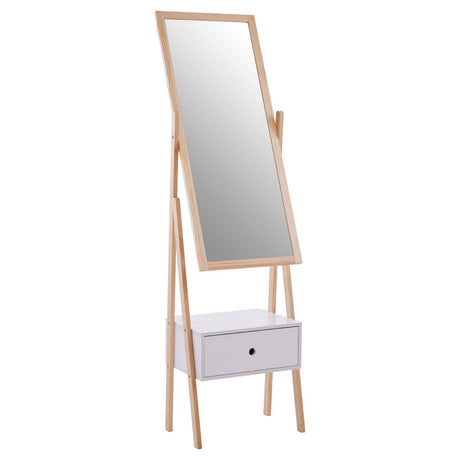 Rostok Single Drawer Floor Mirror