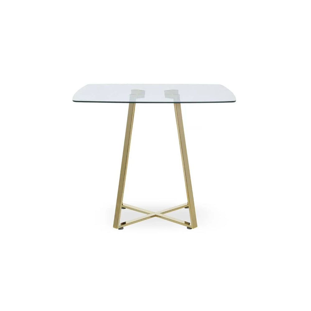 Golden Square Glass Dining Table