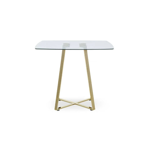 Golden Square Glass Dining Table