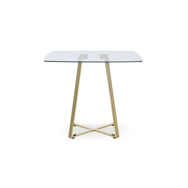 Golden Square Glass Dining Table
