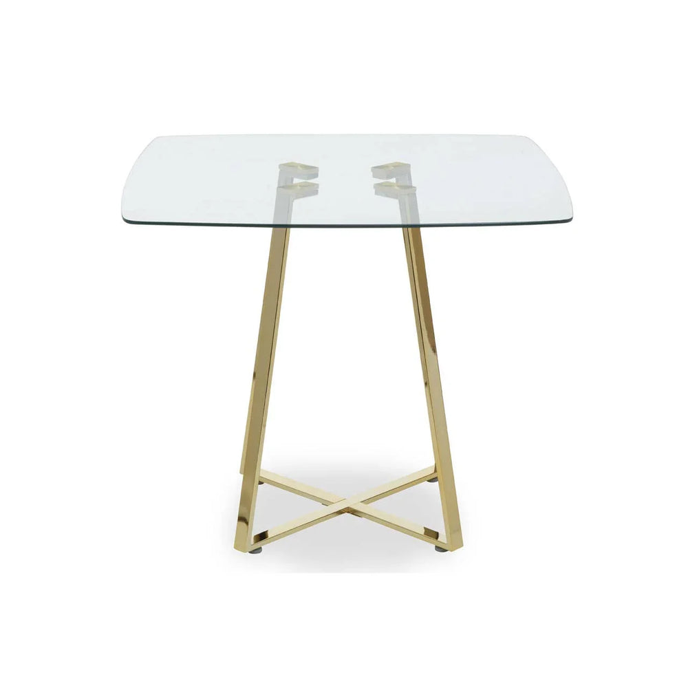 Golden Square Glass Dining Table