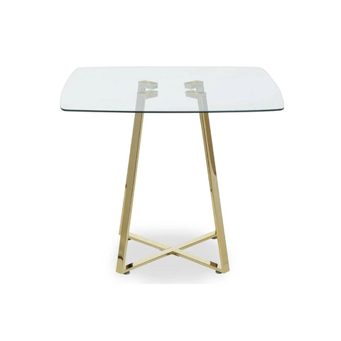 Golden Square Glass Dining Table