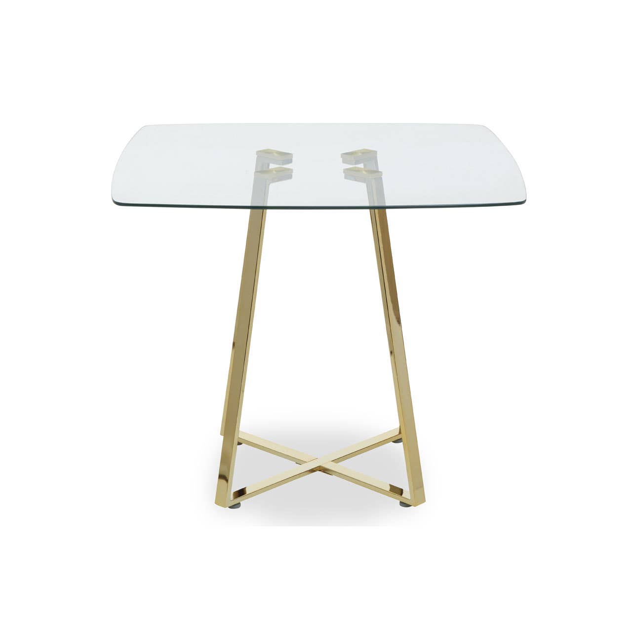 Golden Square Glass Dining Table