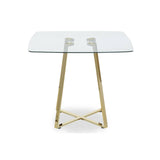 Golden Square Glass Dining Table