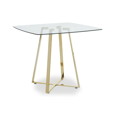 Golden Square Glass Dining Table
