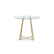 Golden Geometric Glass Dining Table