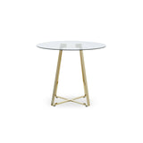 Golden Geometric Glass Dining Table