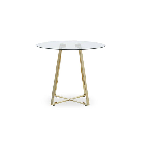 Golden Geometric Glass Dining Table
