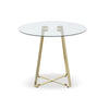 Golden Geometric Glass Dining Table