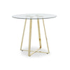 Golden Geometric Glass Dining Table