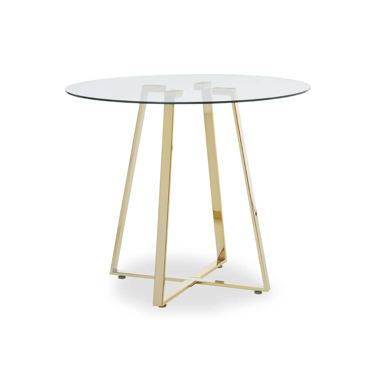 Golden Geometric Glass Dining Table